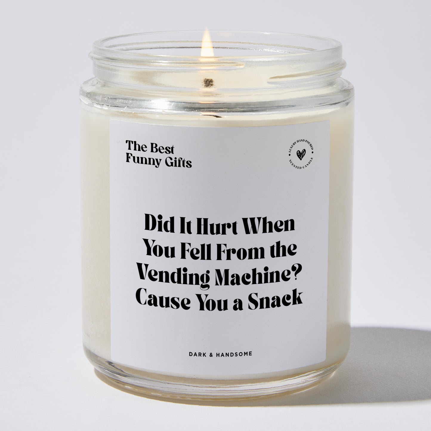 Anniversary Present - Did It Hurt When You Fell From the Vending Machine? Cause You a Snack - Candle
