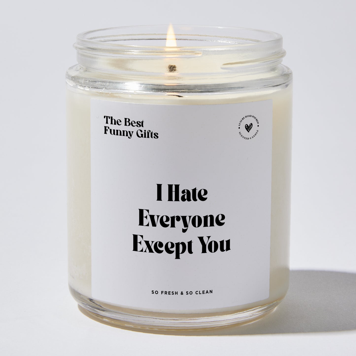 Best Friend Gift - I Hate Everyone Except You - Candle